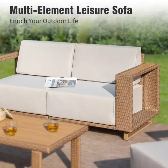 Brown Rattan Wicker 6 Seat… — Photo 2