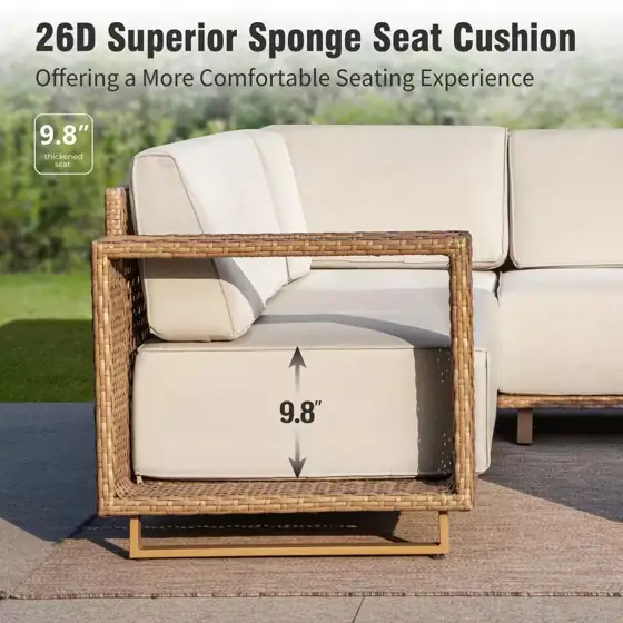 Brown Rattan Wicker 6 Seat… — Photo 3