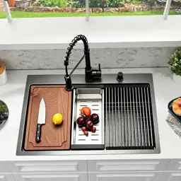 33x22 Drop-In Kitchen Sink with… — Photo 2
