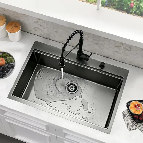 33x22 Drop-In Kitchen Sink with… — Photo 3