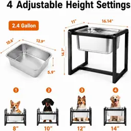 Adjustable Height Elevated Dog Water… — Photo 3