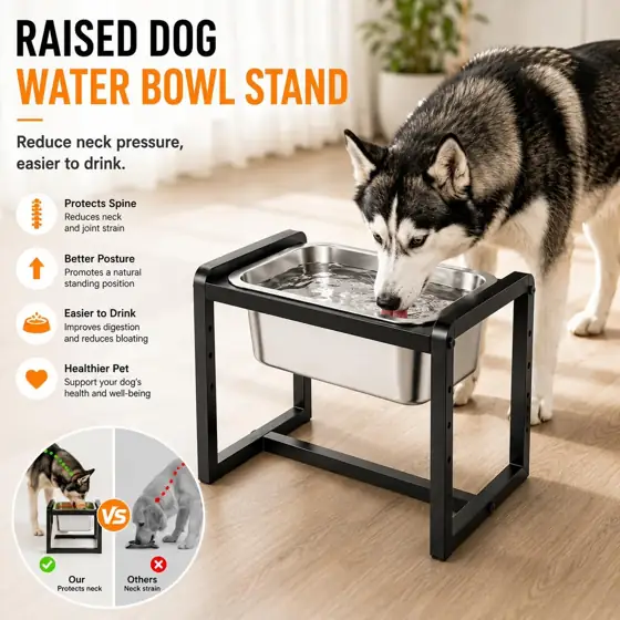 Adjustable Height Elevated Dog Water… — Photo 4