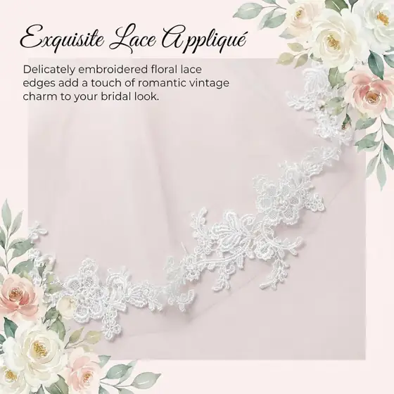 White Wedding Bridal Veil with… — Photo 4
