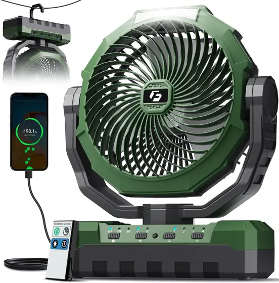 FRIZCOL 3-in-1 Camping Fan, Portable… — Photo 1