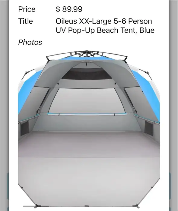 Oileus XX-Large 5-6 PersonUV Pop-Up… — Photo 1