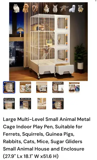 Large Multi-Level Small Animal Metal… — Photo 1
