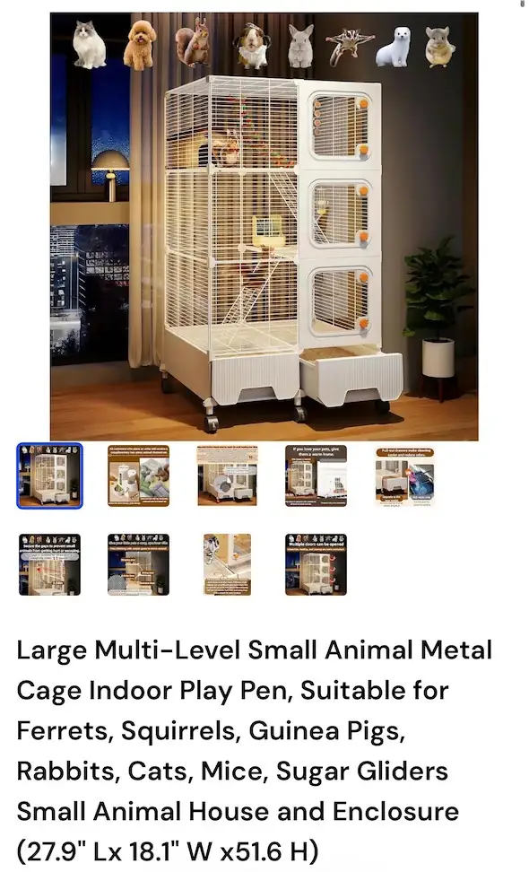 Large Multi-Level Small Animal Metal… — Photo 1