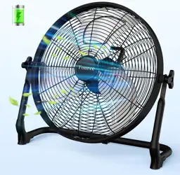 18" Portable Battery Floor Fan,… — Photo 1