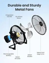 18" Portable Battery Floor Fan,… — Photo 4