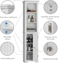 UTEX Tall Bathroom Storage Cabinet… — Photo 4