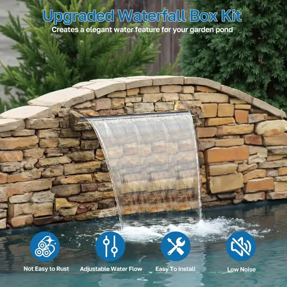 POPOSOAP 24-Inch Pond Waterfall Spillway… — Photo 2