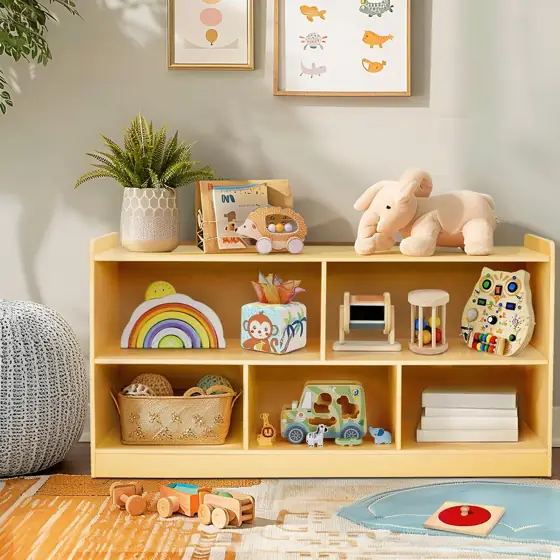 Montessori Shelf: Wooden Toy Storage… — Photo 1