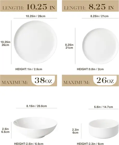 MALACASA 24 Pcs Porcelain Plates… — Photo 2
