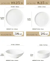MALACASA 24 Pcs Porcelain Plates… — Photo 2