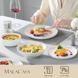 MALACASA 24 Pcs Porcelain Plates… — Photo 3