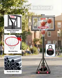 IGL Portable Basketball Hoop, 5.6-10FT… — Photo 2
