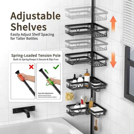 KEGII Corner Shower Caddy Tension… — Photo 2