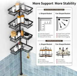 KEGII Corner Shower Caddy Tension… — Photo 3