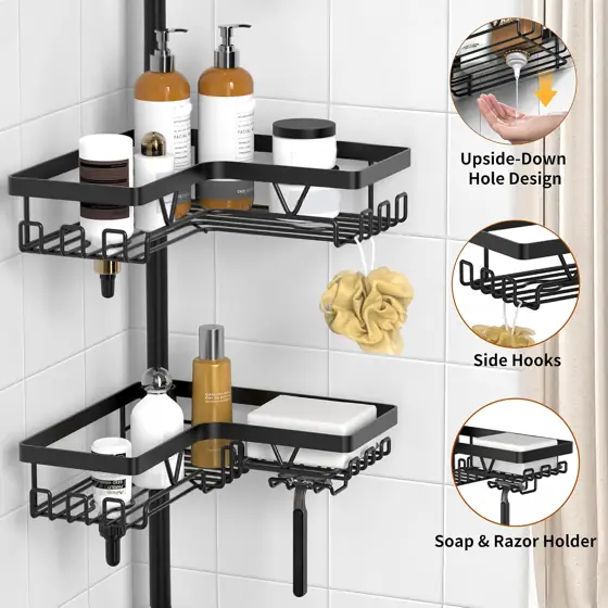 KEGII Corner Shower Caddy Tension… — Photo 4