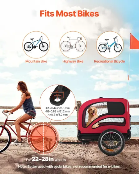 VEVOR Dog Bike Trailer, 100… — Photo 2