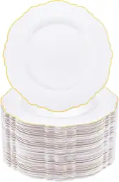 WDF 60pcs Gold Plastic Dinner… — Photo 1