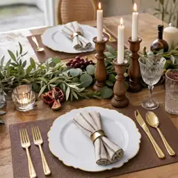 WDF 60pcs Gold Plastic Dinner… — Photo 4