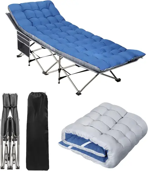 Portable Camping Cot with Mattress,… — Photo 1