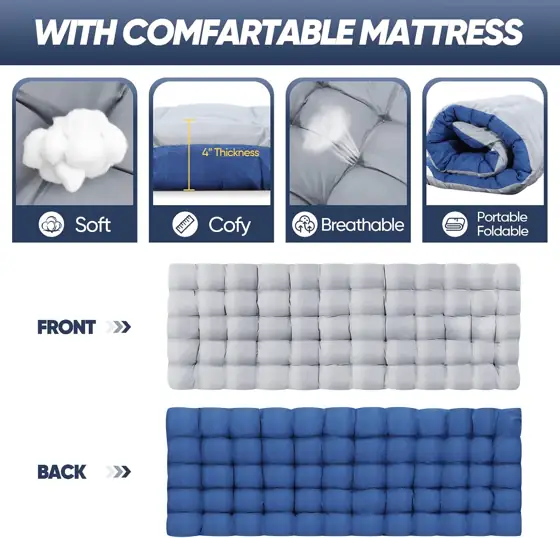 Portable Camping Cot with Mattress,… — Photo 3