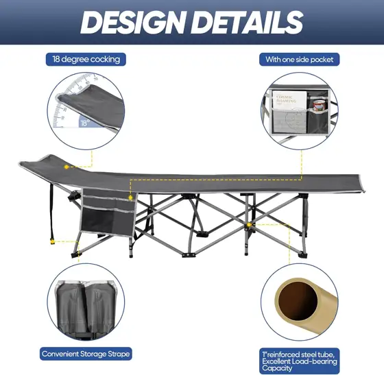 Portable Camping Cot with Mattress,… — Photo 4