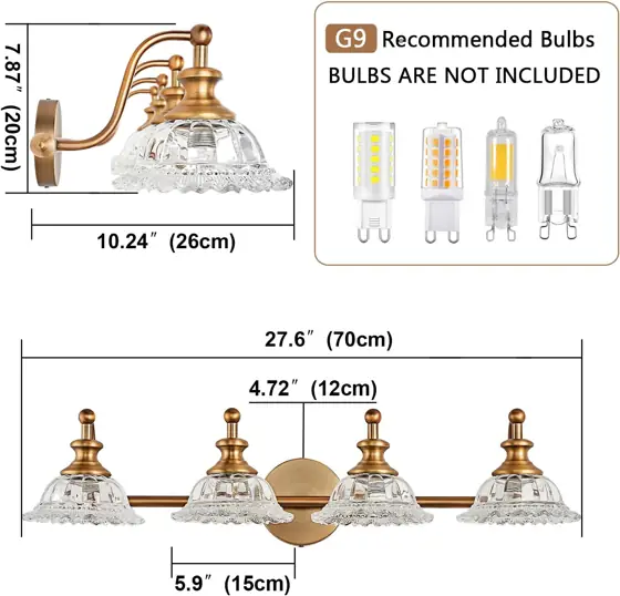 XIEDUN 4-Light Vanity Light Fixtures… — Photo 2