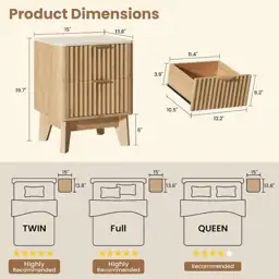 Fluted Nightstand Set of 2… — Photo 2