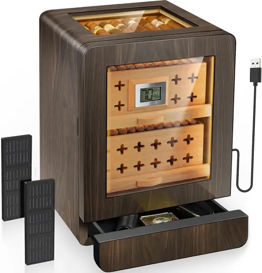 Flauno 100-Count Cigar Humidor Cabinet… — Photo 1