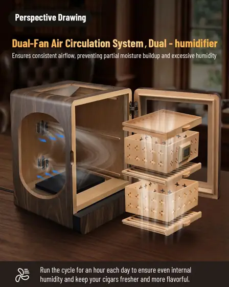 Flauno 100-Count Cigar Humidor Cabinet… — Photo 2