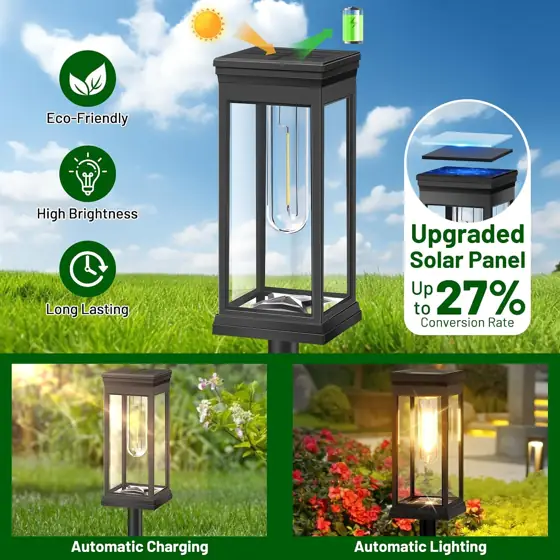 BesLowe 6-Pack Solar Pathway Lights… — Photo 2