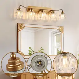 5 Light Gold Vintage Vanity… — Photo 3