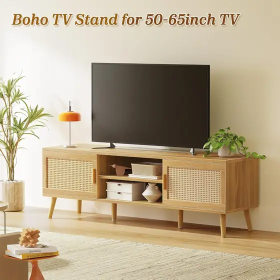 SUPERJARE Boho 65" TV Stand,… — Photo 2