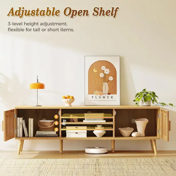 SUPERJARE Boho 65" TV Stand,… — Photo 3