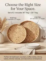 2 Pack Round Wicker Ottoman… — Photo 2