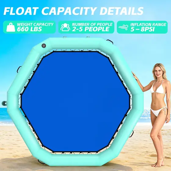8FT Hexagon Inflatable Water Hammock… — Photo 2