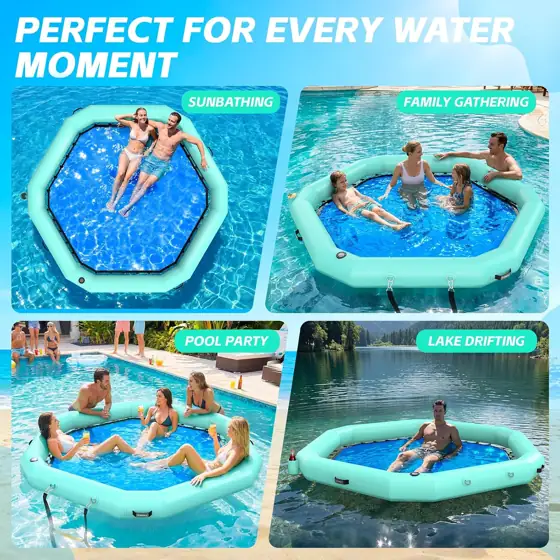 8FT Hexagon Inflatable Water Hammock… — Photo 4