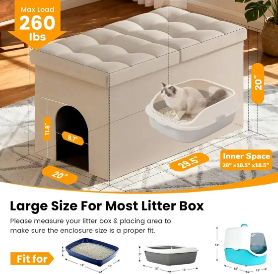 3-in-1 Cat Litter Box Enclosure… — Photo 3