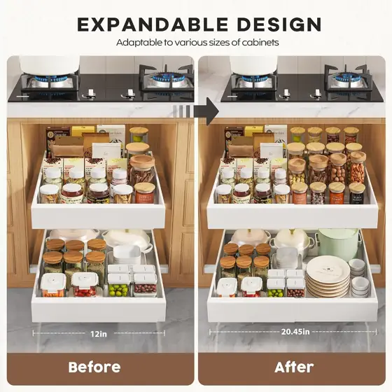Seinloes 2-Pack Pull-Out Cabinet Organizers,… — Photo 4