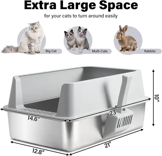XL Stainless Steel Litter Box… — Photo 2