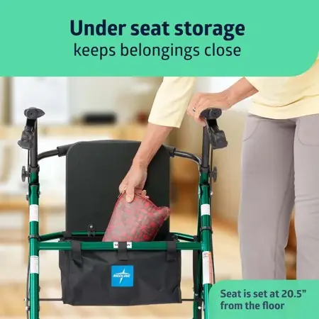 Medline Aluminum Rollator, Folding Rolling… — Photo 4
