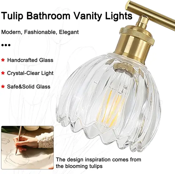 4-Light Bathroom Light Fixture Brushed… — Photo 3