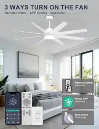 Ohniyou 60" White Ceiling Fan… — Photo 2