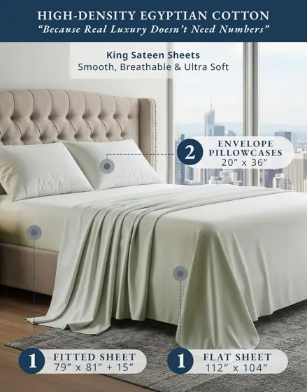 LANE LINEN King Sheets Deep… — Photo 2