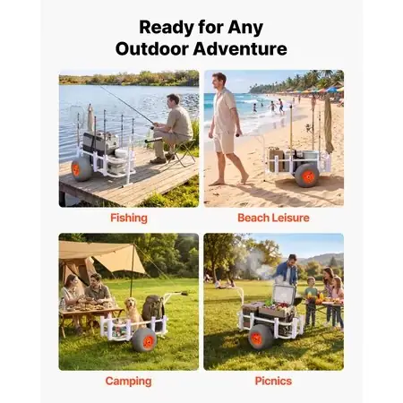 VEVOR Beach Fishing Cart, 300… — Photo 3