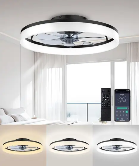 20" Modern Low-Profile Ceiling Fan… — Photo 1