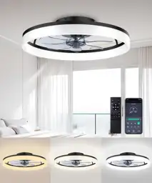 20" Modern Low-Profile Ceiling Fan… — Photo 1